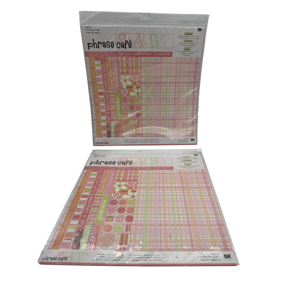 EK Success Phrase Cafe Baby Faces Page Kit 12x12 Scrapbook Paper Stickers 2 Pack